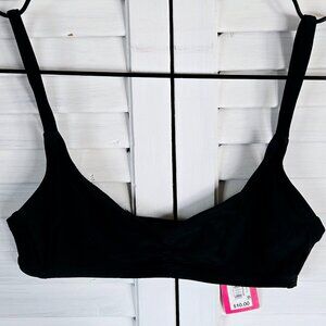 NWT TARGET XHILARATION BRALETTE STYLE ITTY BITTY RICH BLACK BIKINI TOP XS (00)